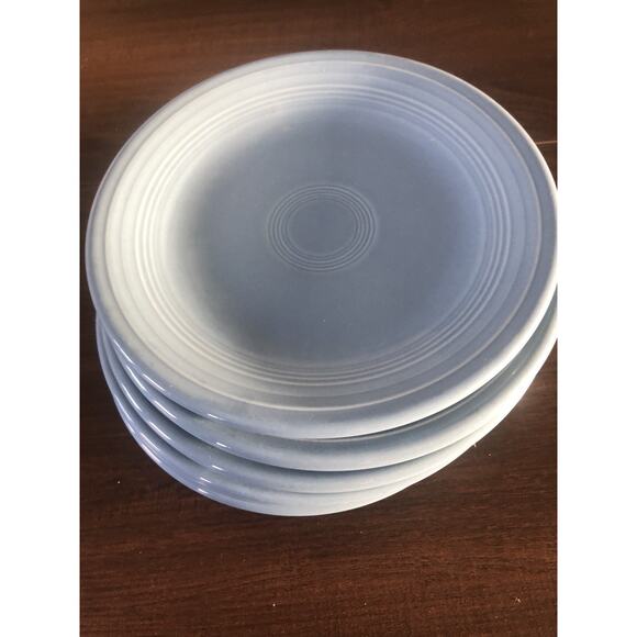 Set Of 7 Fiesta Ware Periwinkle Salad Dessert Plates 7.25" USA HLC - Picture 2 of 8